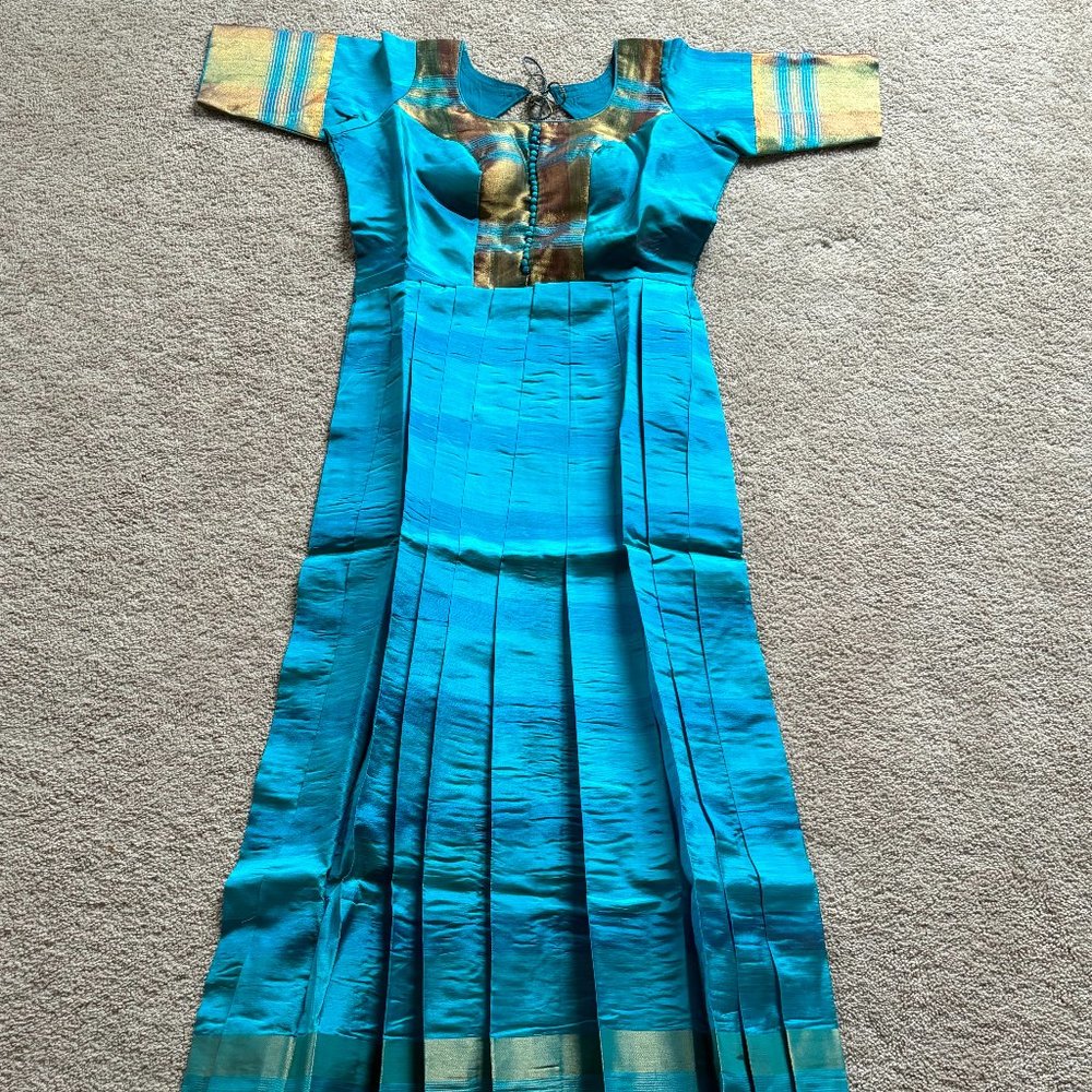 Turquoise anarkali top/maxi dress made from sari (NEW!) NEW YEAR'S SALE!!